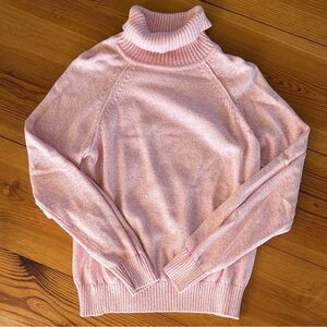 Karen Scott Light Pink Ribbed Turtleneck Sweater